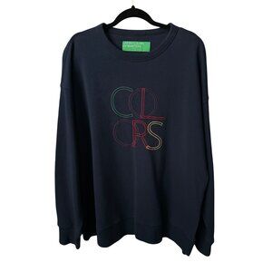 United Colors Of Benetton Sweatshirt Navy Blue COLORS Crewneck Pullover Size 3X